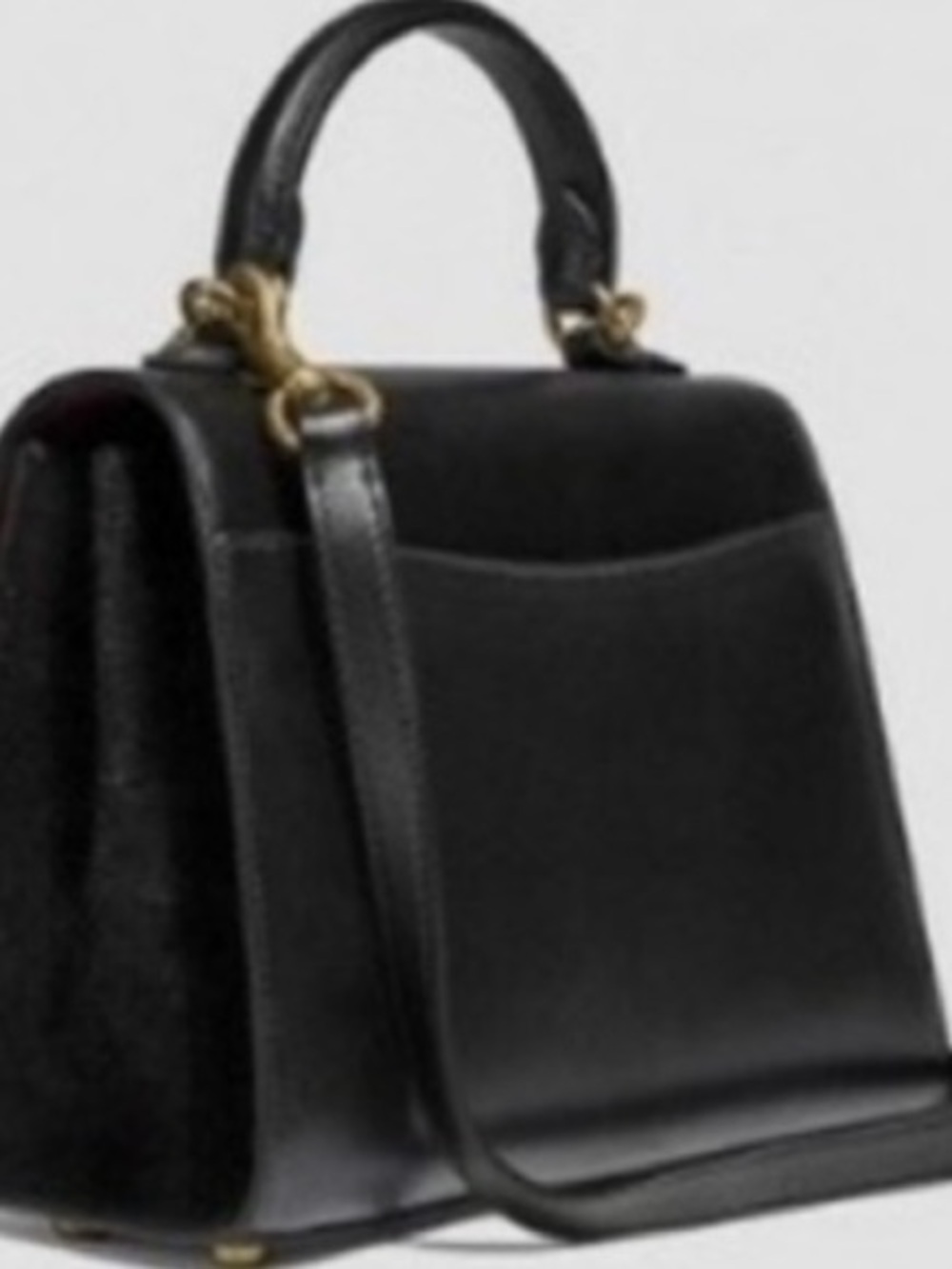 Coach✨ Leather Top Handle Crossbody Bag-Tan/Black. - Picture 4 of 15